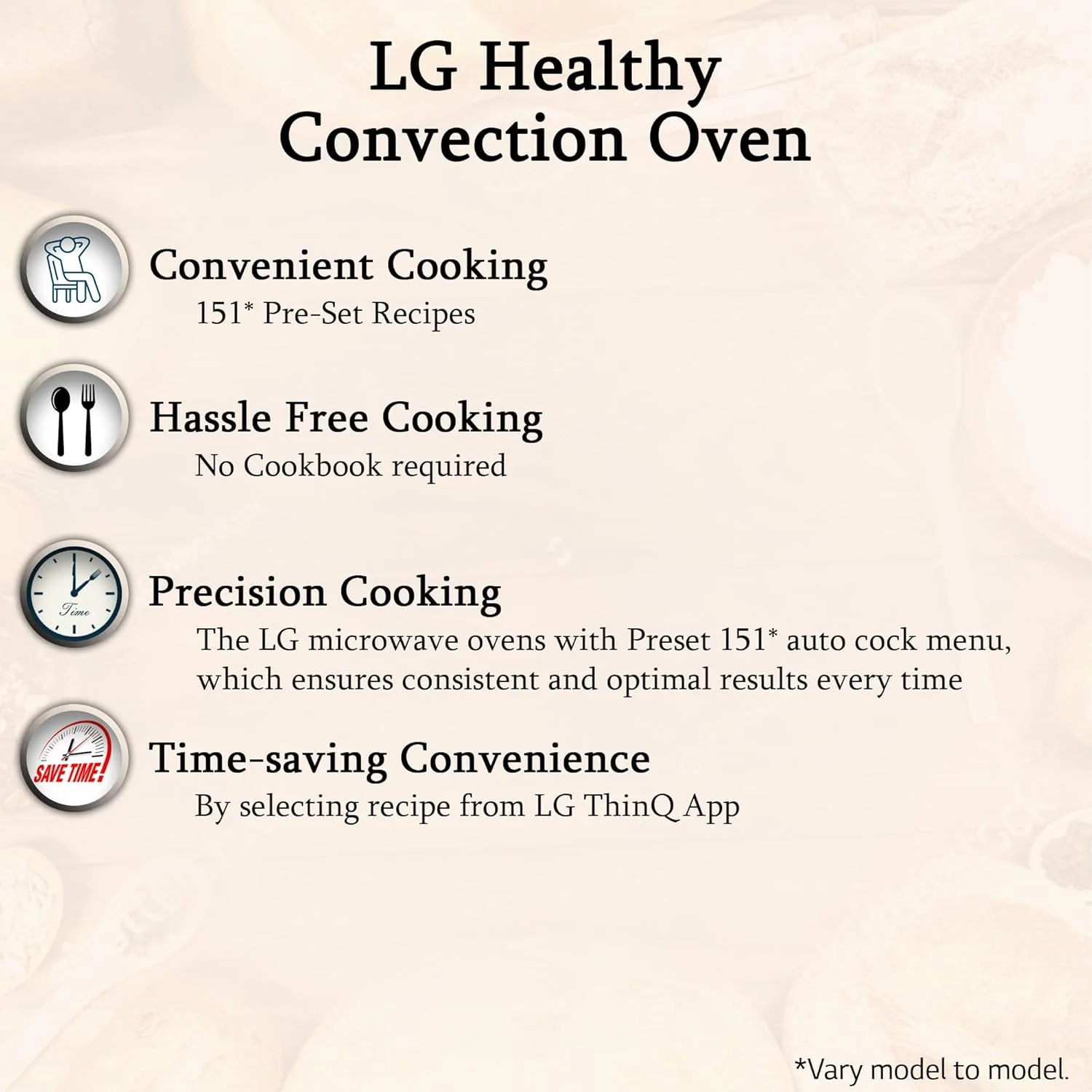 LG 21 L Convection Microwave Oven (MC2146BV, Black, Auto Cook Menu, Defrost, Stainless Steel Cavity, Heathplus menu, Indian Cuisine, Tandoor Se, Paneer/Curd, Steam Clean &amp; Quartz Heater) - Image 7