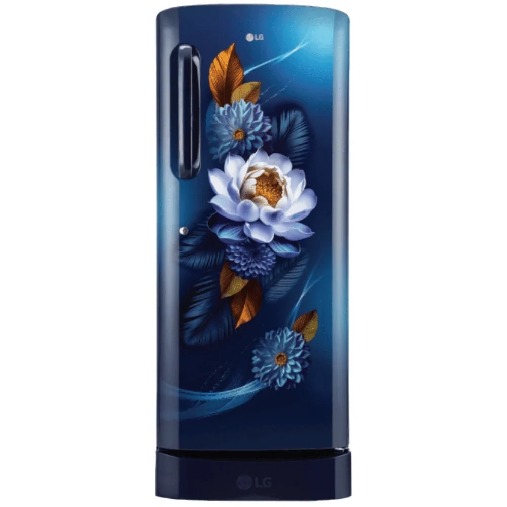 LG 210 L, 3 Star, Direct Cool, Smart Inverter Compressor, Single Door Refrigerator (2025 Model, GL-B231ABWD, Blue Waterlilly, Humidity Controller, Base stand with Drawer &amp; Fast Ice Making)