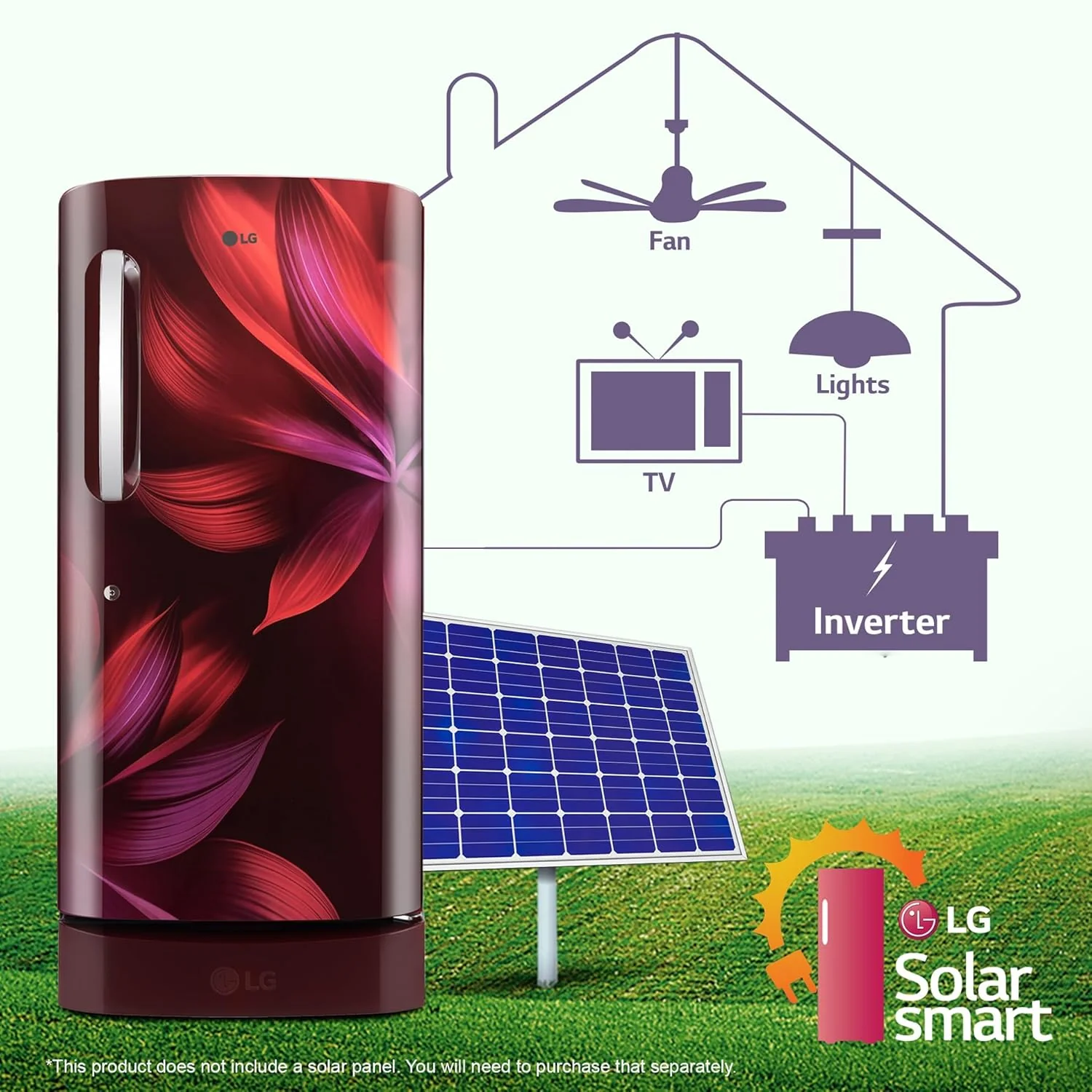 LG 210 L, 3 Star, Direct Cool, Smart Inverter Compressor, Single Door Refrigerator (2025 Model, GL-D231ASAD, Scarlet Aurora, Moist 'N' Fresh, Base stand with Drawer &amp; Fast Ice Making) - Image 7