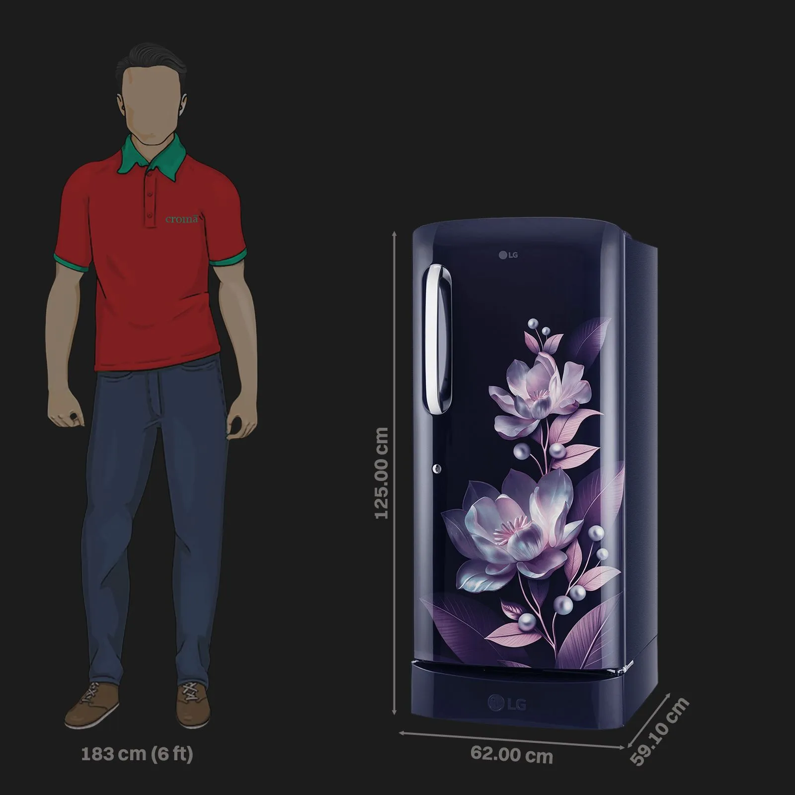 LG 210 L Direct Cool Single Door 3 Star Refrigerator, GL-D231ABMD ( Bloom Marvel ) - Image 3