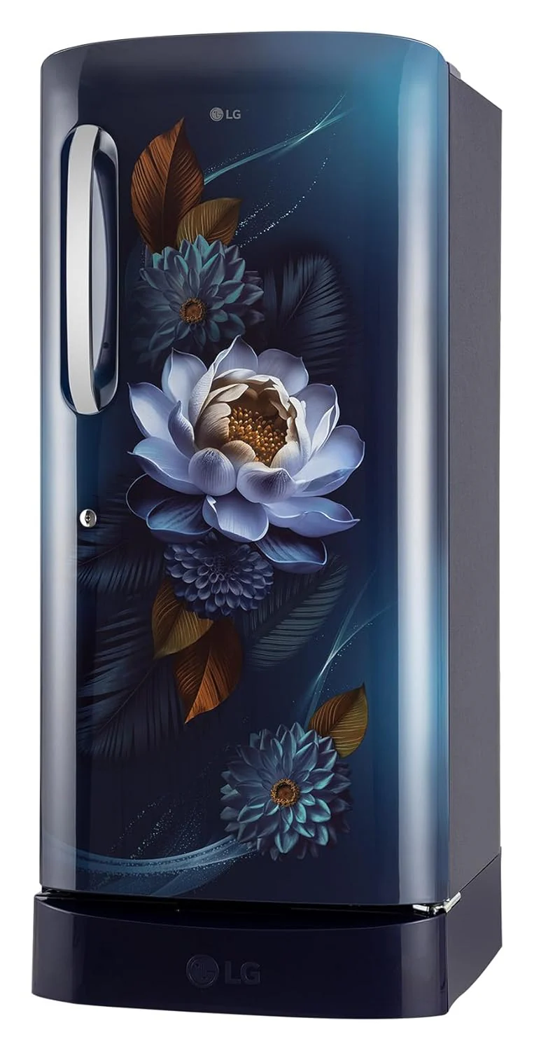 LG 210 L Single Door Refrigerator with Base Stand Drawer, Smart Inverter Compressor, Direct Cool, Blue Waterlilly, 5 Star,(GLD2256ZABW) - Image 11