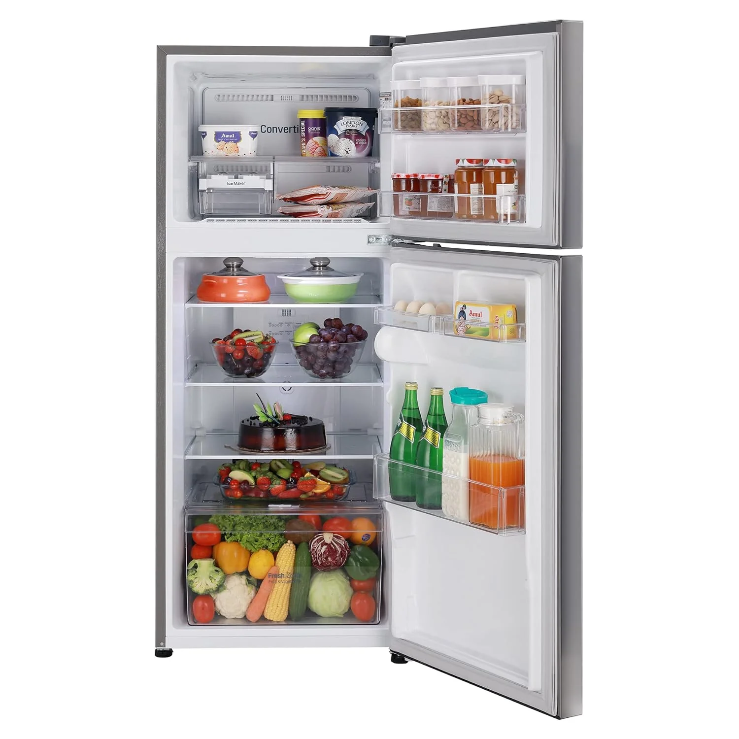 LG 240 L 2 Star Smart Inverter Frost-Free Double Door Refrigerator Appliance (GL-S292RDSY, Dazzle Steel, Convertible, Gross Volume - 260 L) - Image 10