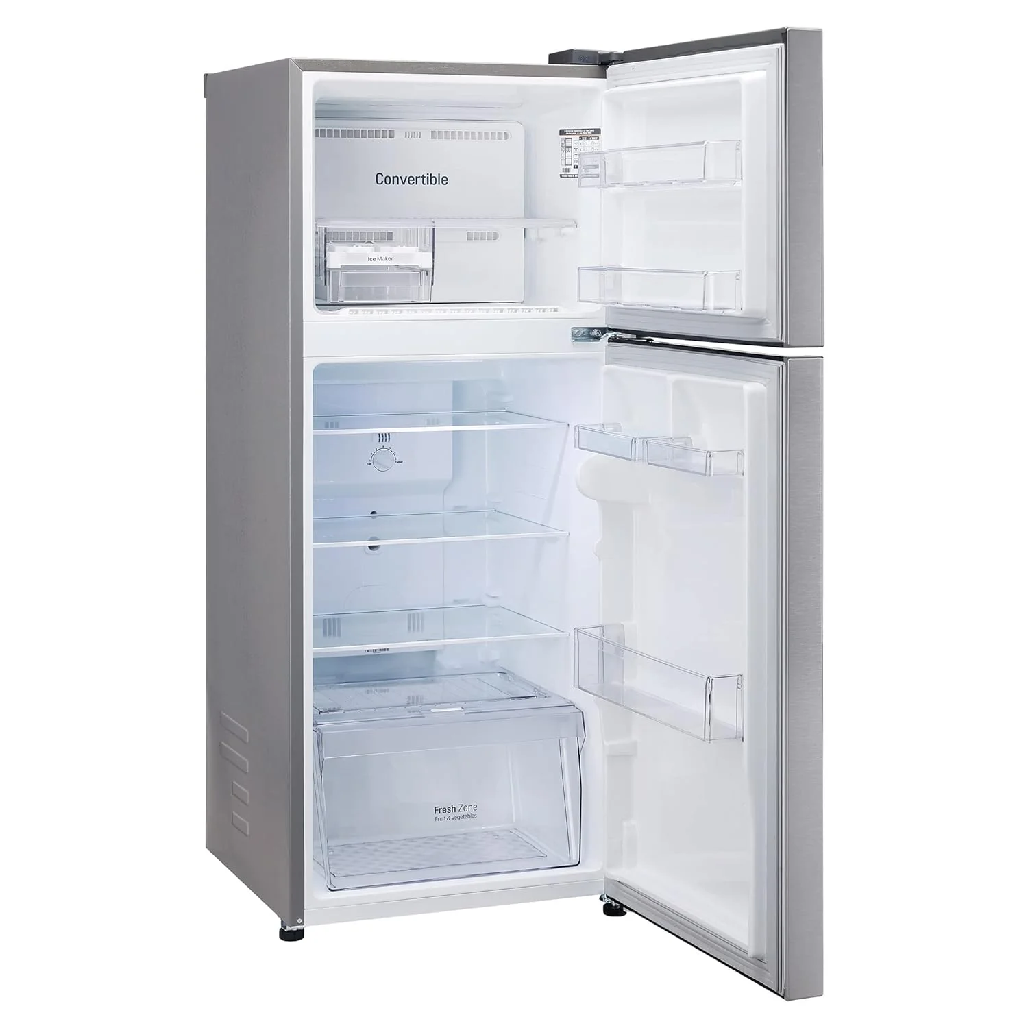 LG 240 L 2 Star Smart Inverter Frost-Free Double Door Refrigerator Appliance (GL-S292RDSY, Dazzle Steel, Convertible, Gross Volume - 260 L) - Image 5