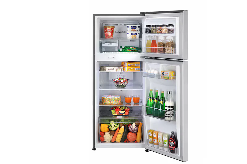 LG 240L Double Door Refrigerator , Convertible, Multi Air Flow, Shiny Steel Finish, 3 Star GL-S292SPZX - Image 3