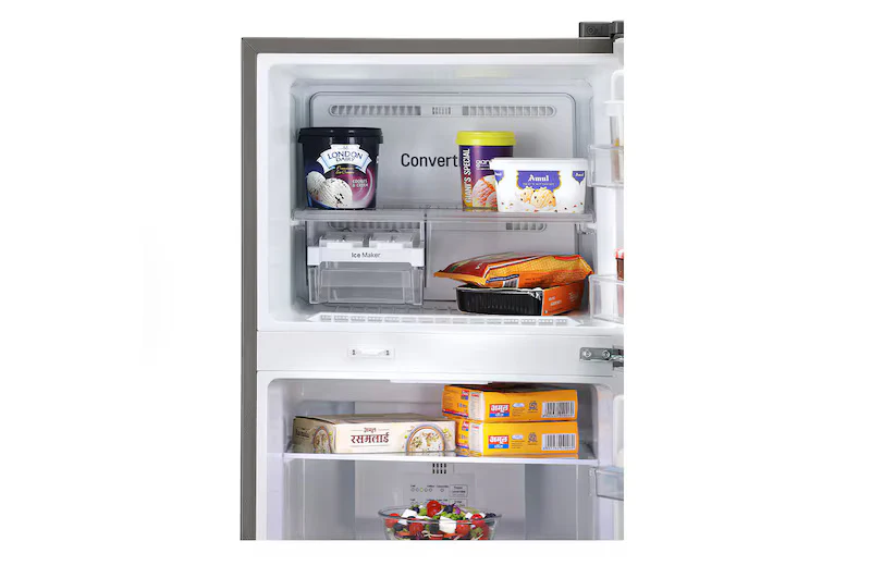 LG 240L Double Door Refrigerator , Convertible, Multi Air Flow, Shiny Steel Finish, 3 Star GL-S292SPZX - Image 4