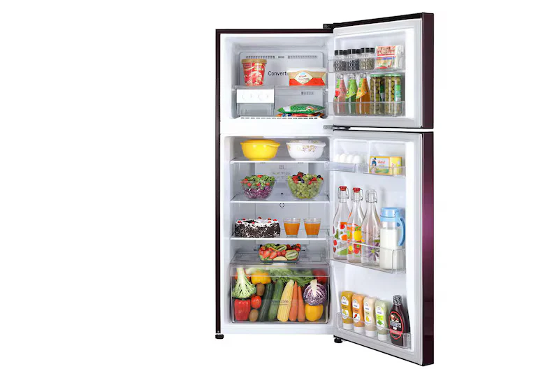 LG 240L Double Door Refrigerator with Smart Inverter Compressor, Multi-Air Flow, Red Water Lily, 2 Star GL-S292SRWY - Image 4