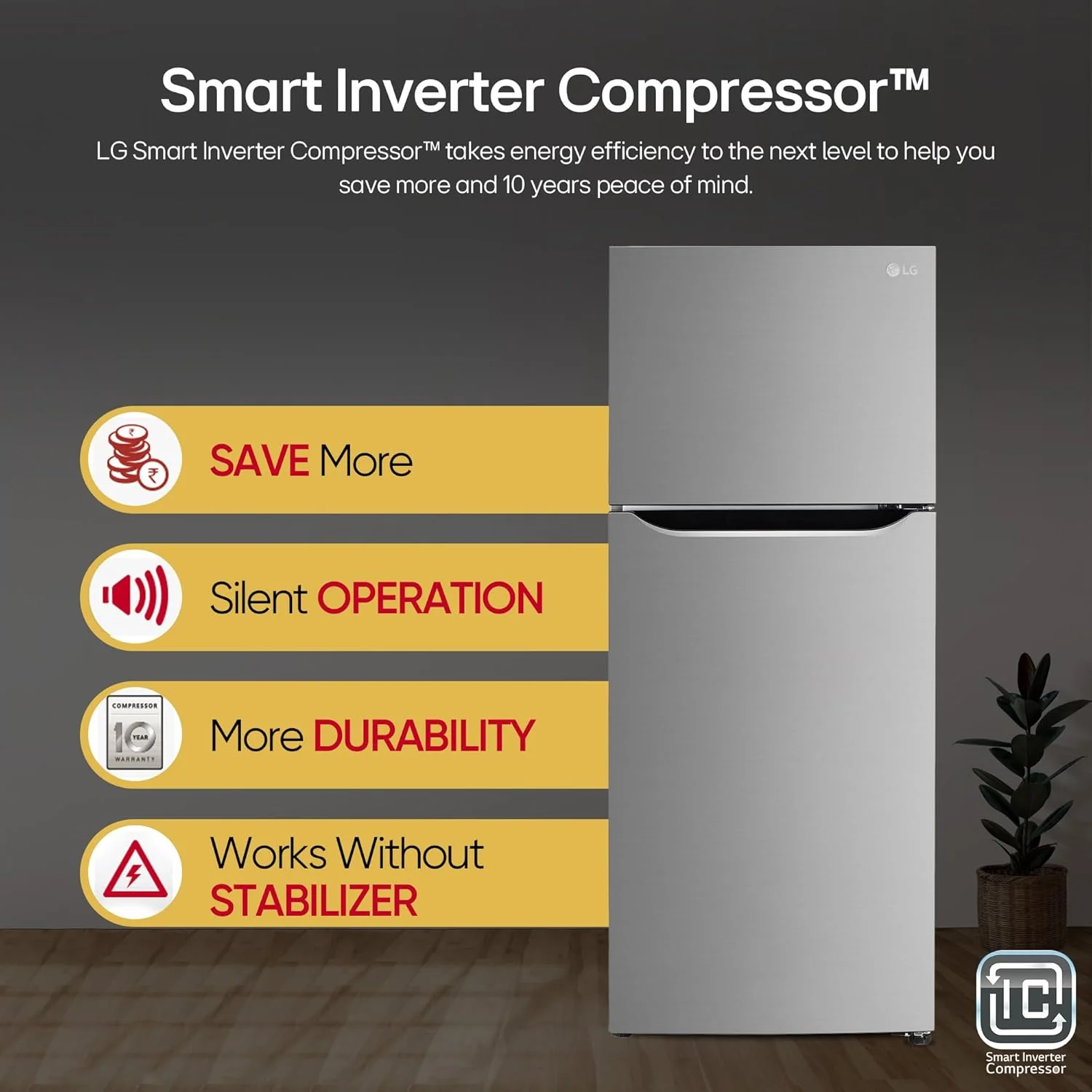 LG 242 L, 2 Star, Smart Inverter Compressor, Multi Air Flow, Frost-Free Double Door Refrigerator (GL-N292DPZY, Shiny Steel, Smart Connect &amp; Moist ‘N’ Fresh) - Image 10