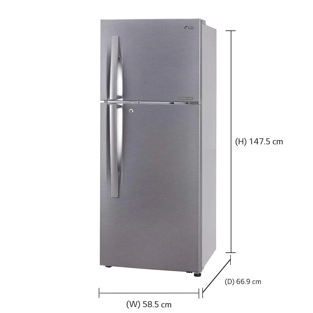 LG 260 L 2 Star Frost Free Inverter Double Door Refrigerator (GL-N292RDSY, Grey, Dazzle Steel) - Image 7