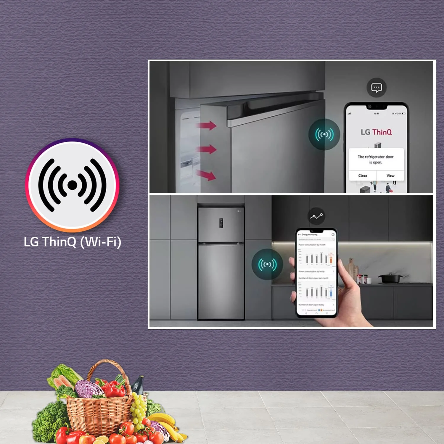 LG 272 L 3 Star Frost-Free Smart Inverter Wi-Fi Double Door Refrigerator Appliance (GL-T312TPZX, Shiny Steel, Convertible &amp; Door Cooling+, Gross Volume – 289 Ltr.) - Image 14