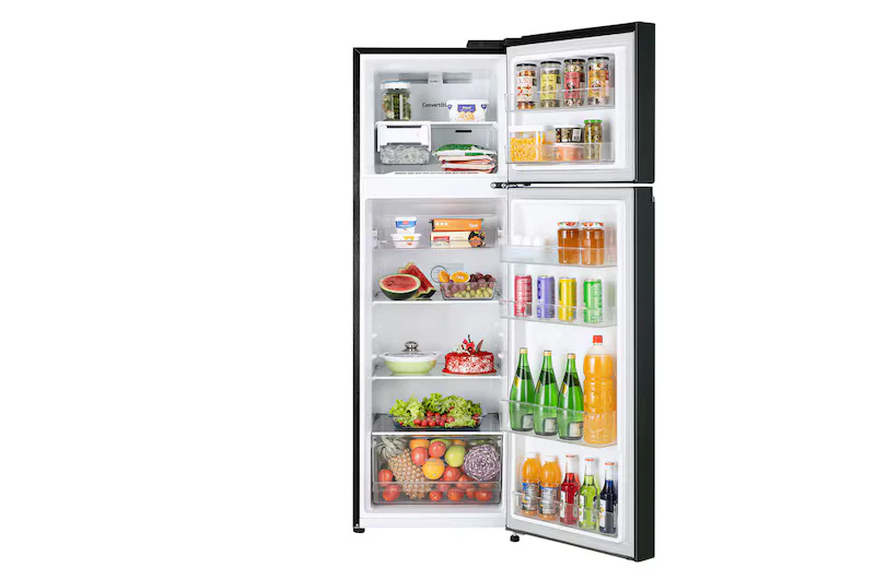 LG 272 L Frost Free Double Door 2 Star Convertible Refrigerator with Smart Inverter Compressor and Multi Air Flow  (Emerald Green, GL-S312SEGY) - Image 4