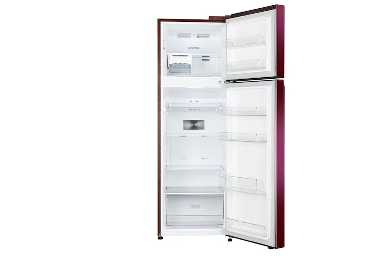 LG 272 L Frost Free Double Door 2 Star Convertible Refrigerator with Smart Inverter Compressor, Multi Air Flow and Auto Smart Connect  (Red Water Lily, GL-S312SRWY) - Image 2