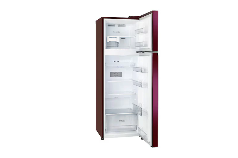 LG 272 L Frost Free Double Door 2 Star Convertible Refrigerator with Smart Inverter Compressor, Multi Air Flow and Auto Smart Connect  (Red Water Lily, GL-S312SRWY) - Image 3