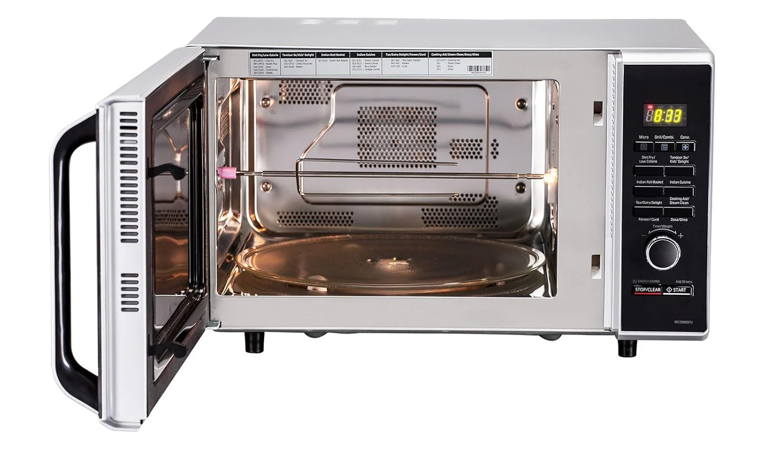 LG 28 L All-In-One Convection Microwave Oven with Motorised Rotisserie, Diet Fry™, 251 Auto Cook Menu, Silver MC2886SFU - Image 3