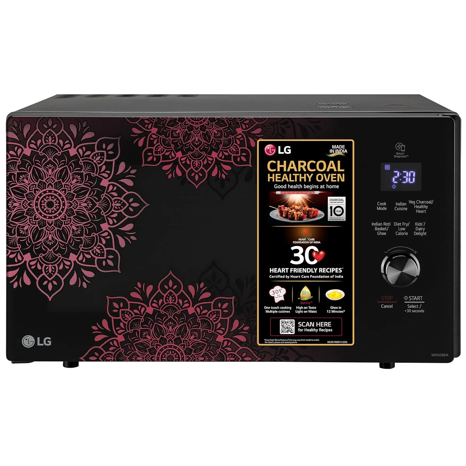 LG 28 L Charcoal Convection Healthy Microwave Oven (MJEN286VI, Black, Healthy Heart, Diet Fry, 360° Motorised Rotisserie &amp; 10 Yr. warranty)