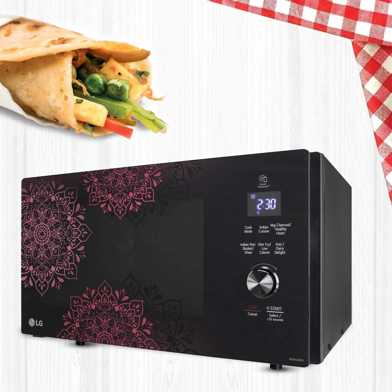 LG 28 L Charcoal Convection Healthy Microwave Oven (MJEN286VI, Black, Healthy Heart, Diet Fry, 360° Motorised Rotisserie &amp; 10 Yr. warranty) - Image 10