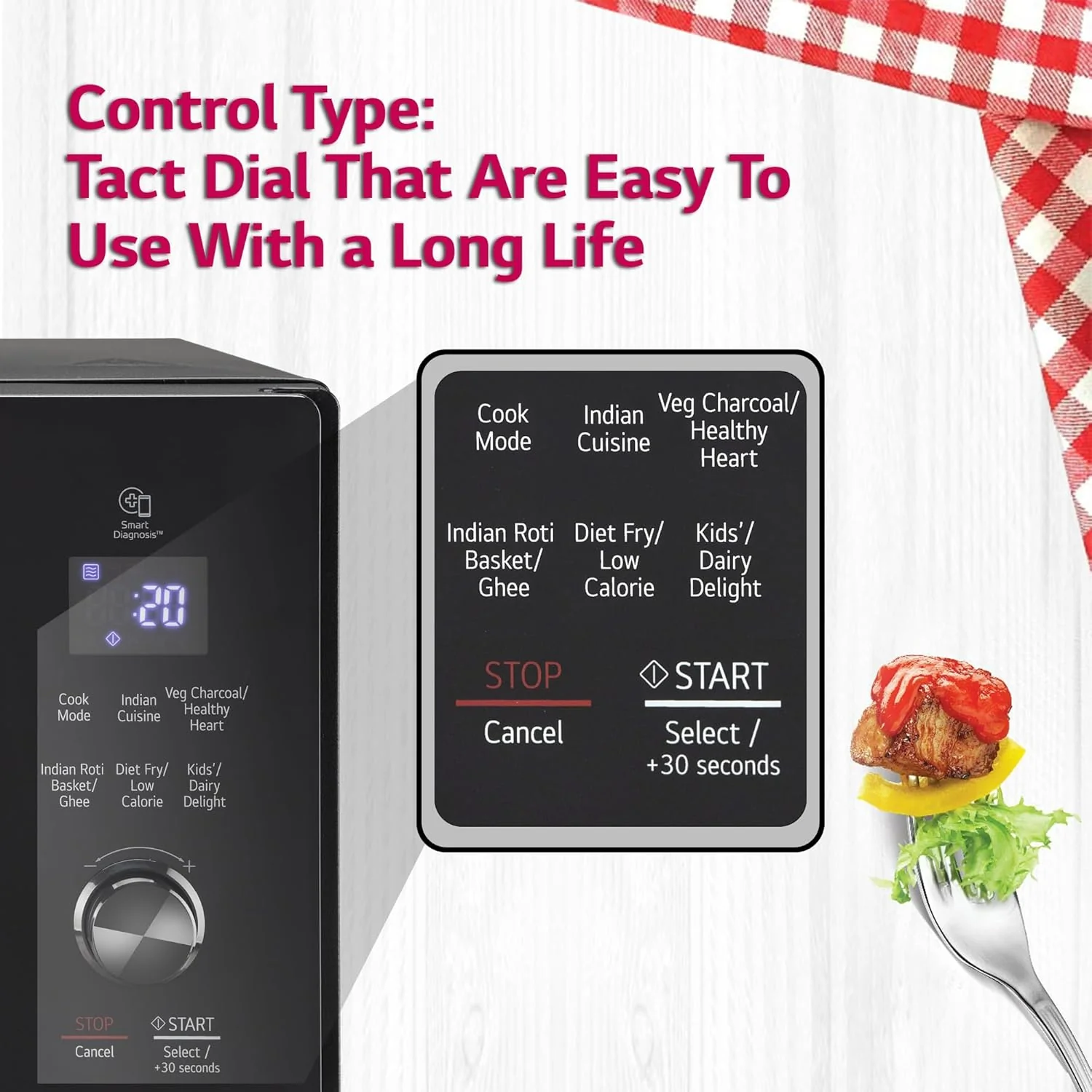 LG 28 L Charcoal Convection Healthy Microwave Oven (MJEN286VI, Black, Healthy Heart, Diet Fry, 360° Motorised Rotisserie &amp; 10 Yr. warranty) - Image 3