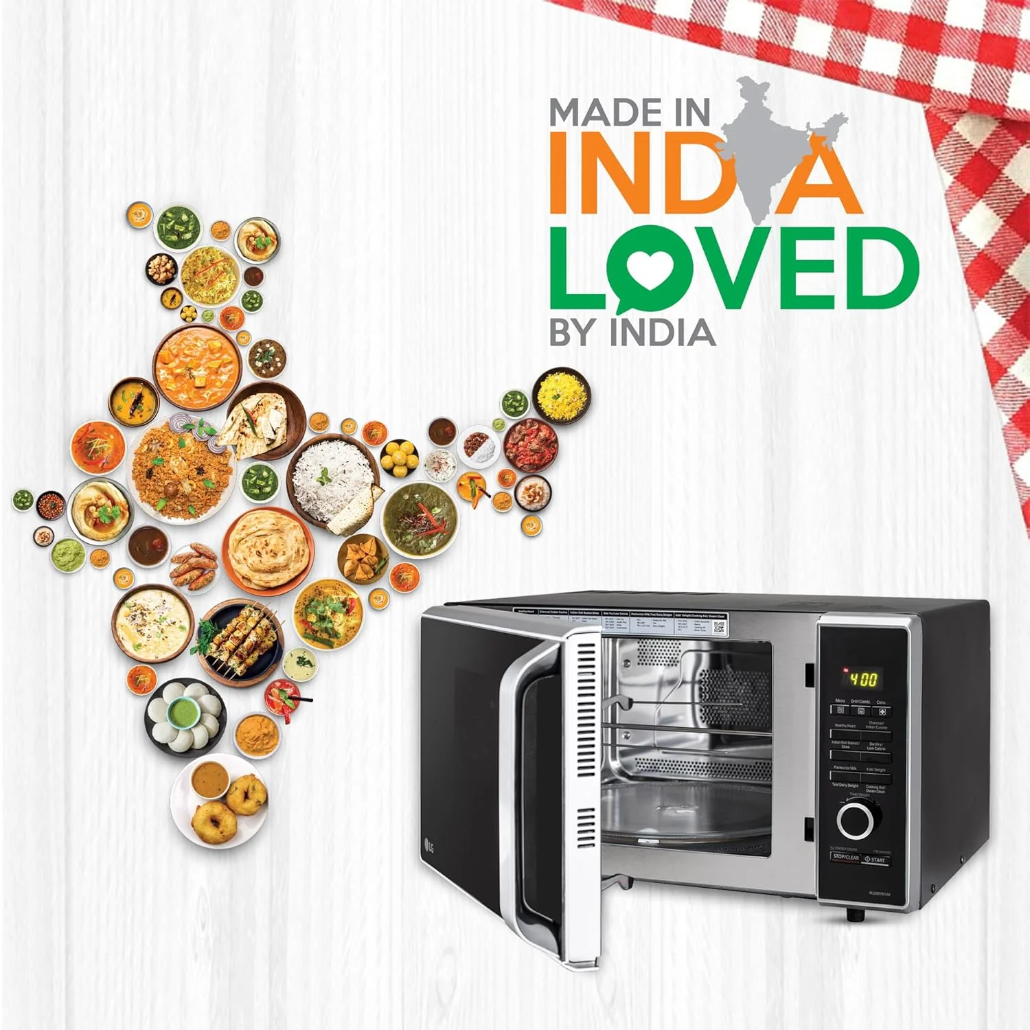 LG 28 L Charcoal Convection Microwave Oven (MJ2887BFUM, Black, with 360° Motorised Rotisserie &amp; Charcoal Lighting Heater with 10 years warranty) - Image 5