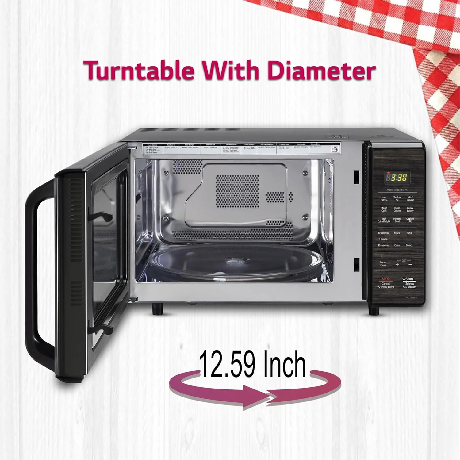 LG 28 L Convection Microwave Oven (MC2846BD, Black, Health Plus Menu | 251 Auto Cook Menu) - Image 10
