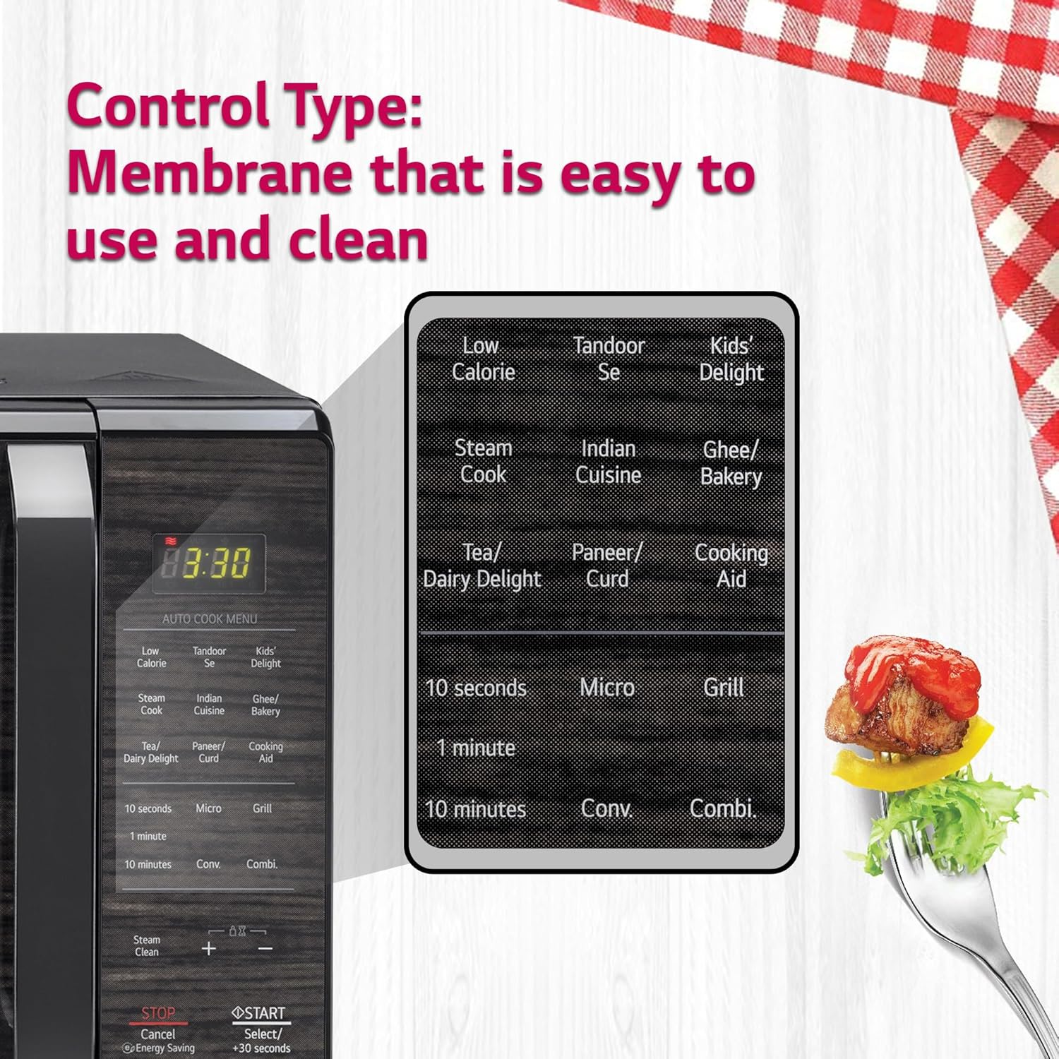 LG 28 L Convection Microwave Oven (MC2846BD, Black, Health Plus Menu | 251 Auto Cook Menu) - Image 11