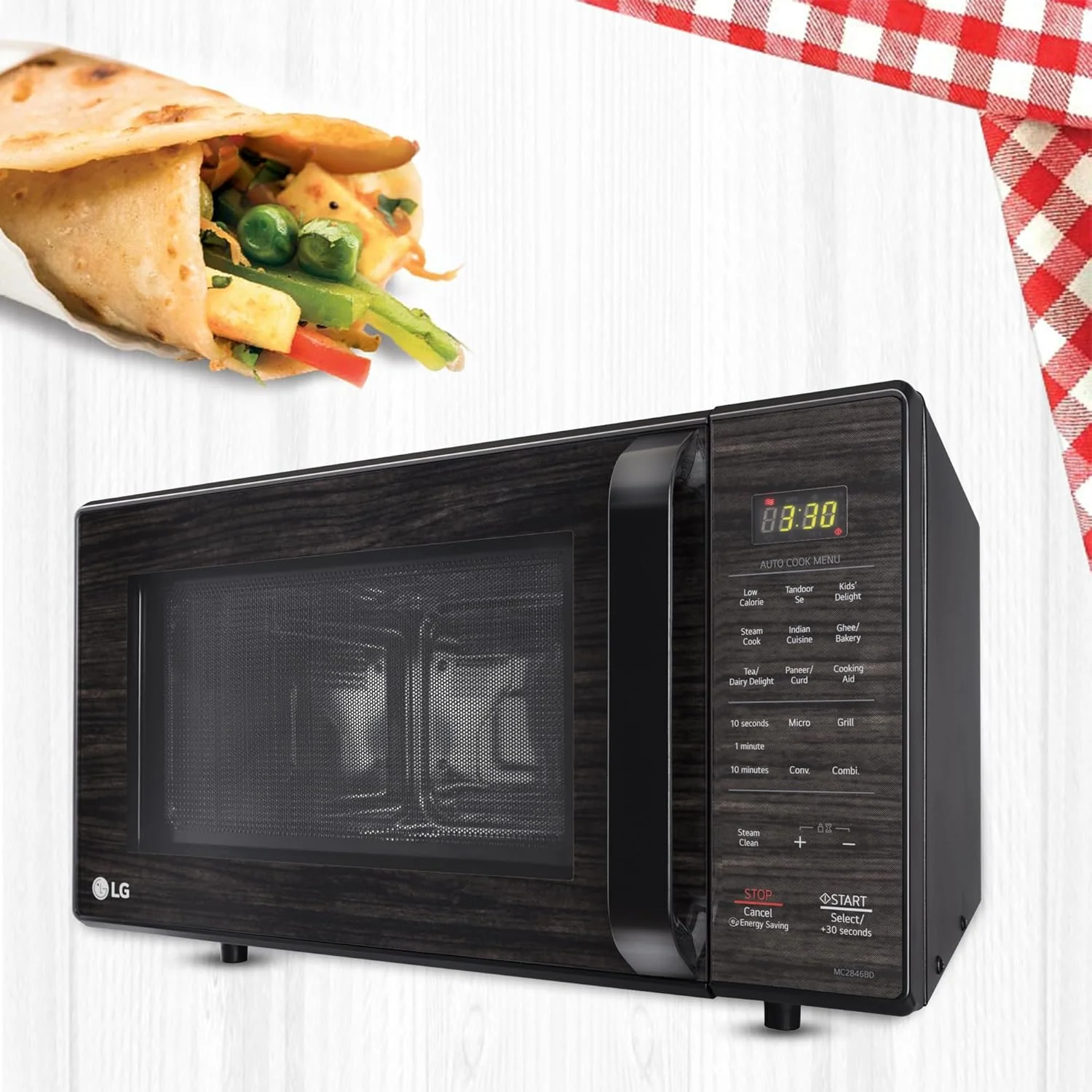 LG 28 L Convection Microwave Oven (MC2846BD, Black, Health Plus Menu | 251 Auto Cook Menu) - Image 2