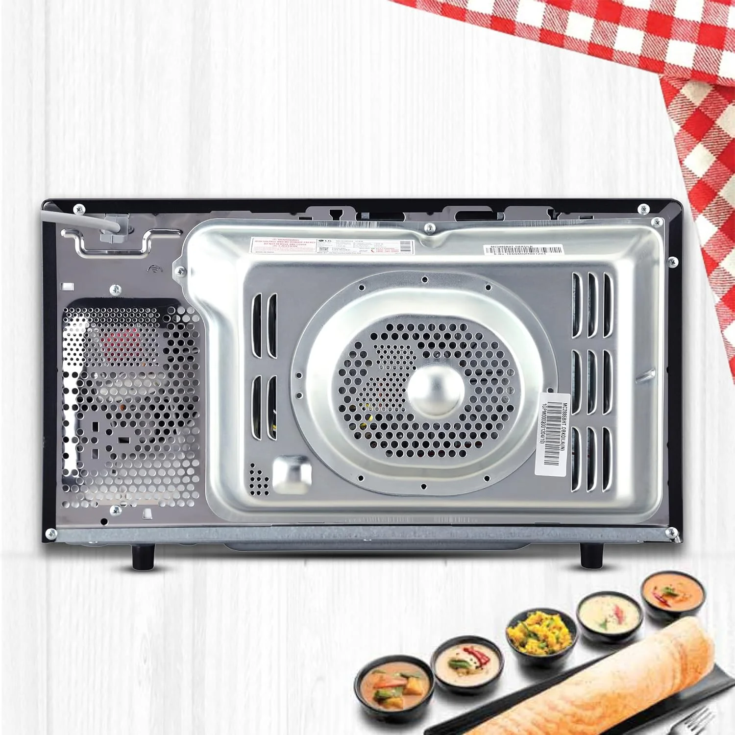 LG 28 L Convection Microwave Oven (MC2886BHT, Black, Diet Fry, Stainless Steel Cavity) - Image 4