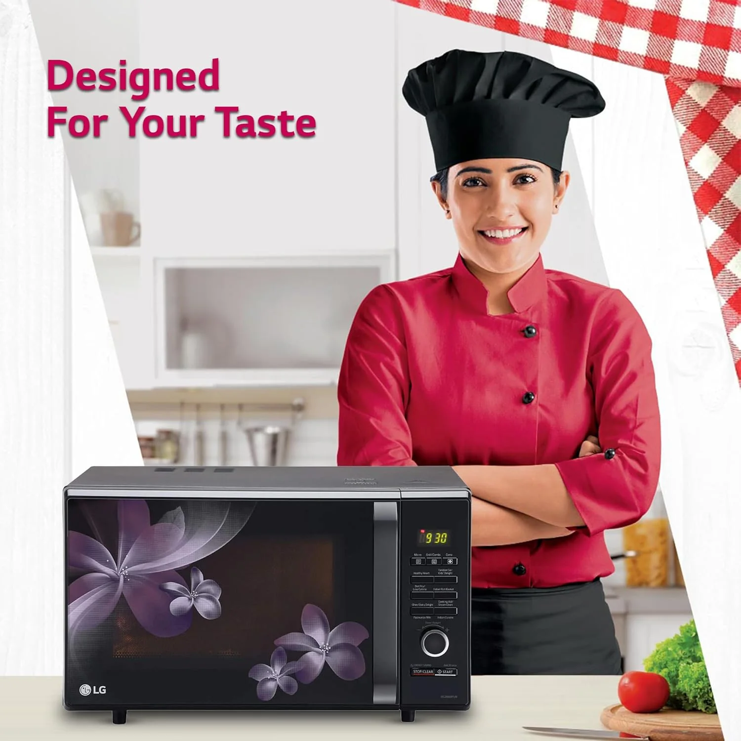 LG 28 L Convection Microwave Oven (MC2886BPUM, Floral Purple, Diet Fry) - Image 12