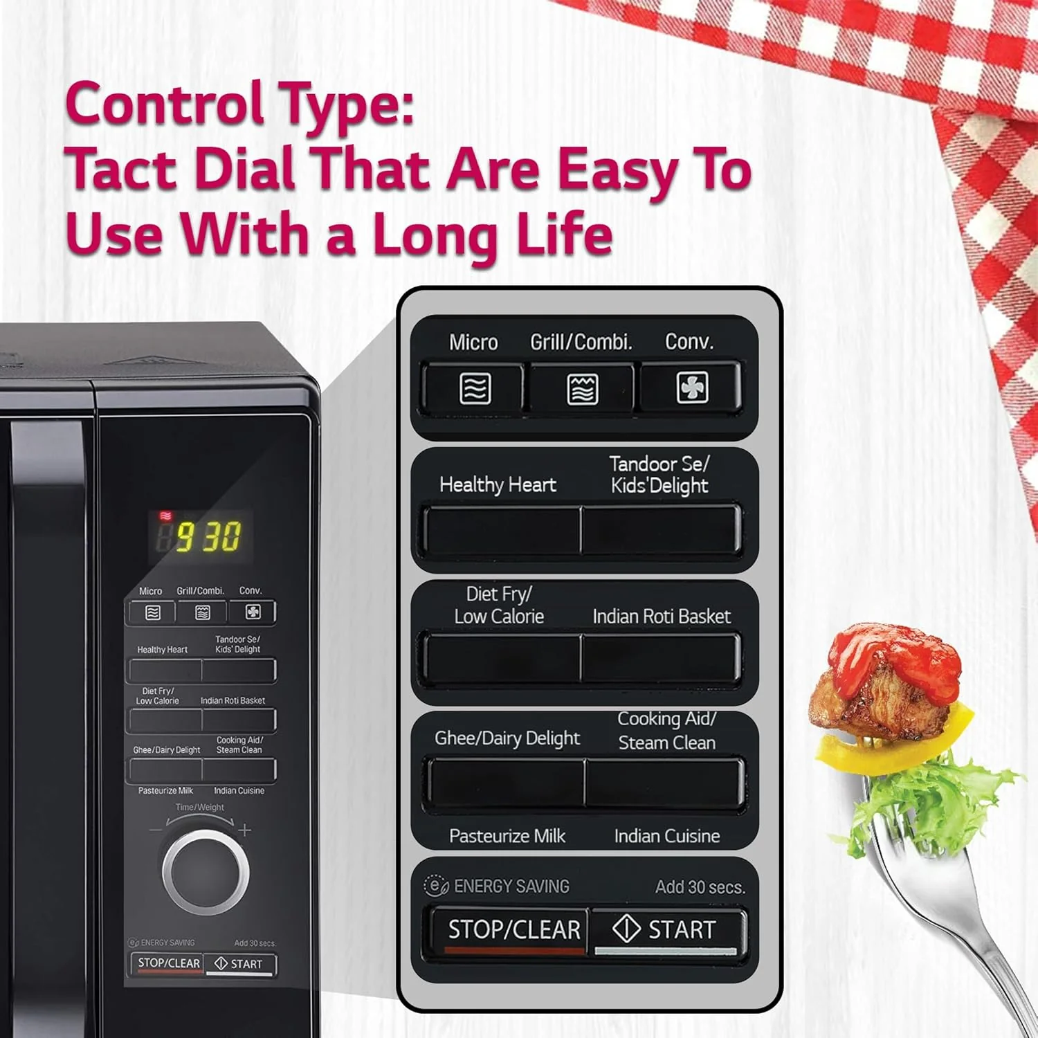 LG 28 L Convection Microwave Oven (MC2886BPUM, Floral Purple, Diet Fry) - Image 5