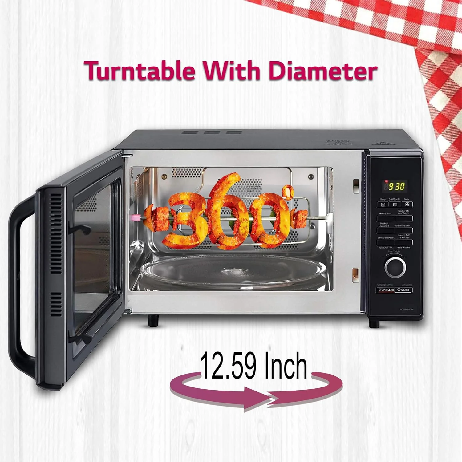 LG 28 L Convection Microwave Oven (MC2886BPUM, Floral Purple, Diet Fry) - Image 6