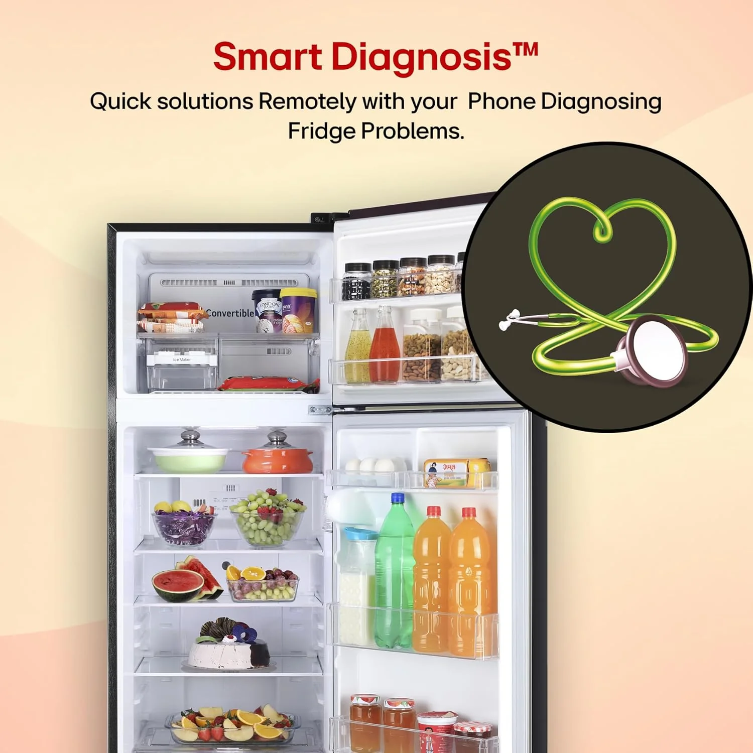 LG 288 L, 2 Star, Convertible, Smart Inverter Compressor, Frost Free Double Door Refrigerator (GL-S322SESY, Enony Sheen, Express Freeze, Auto Smart Connect & Multi Air Flow) - Image 5