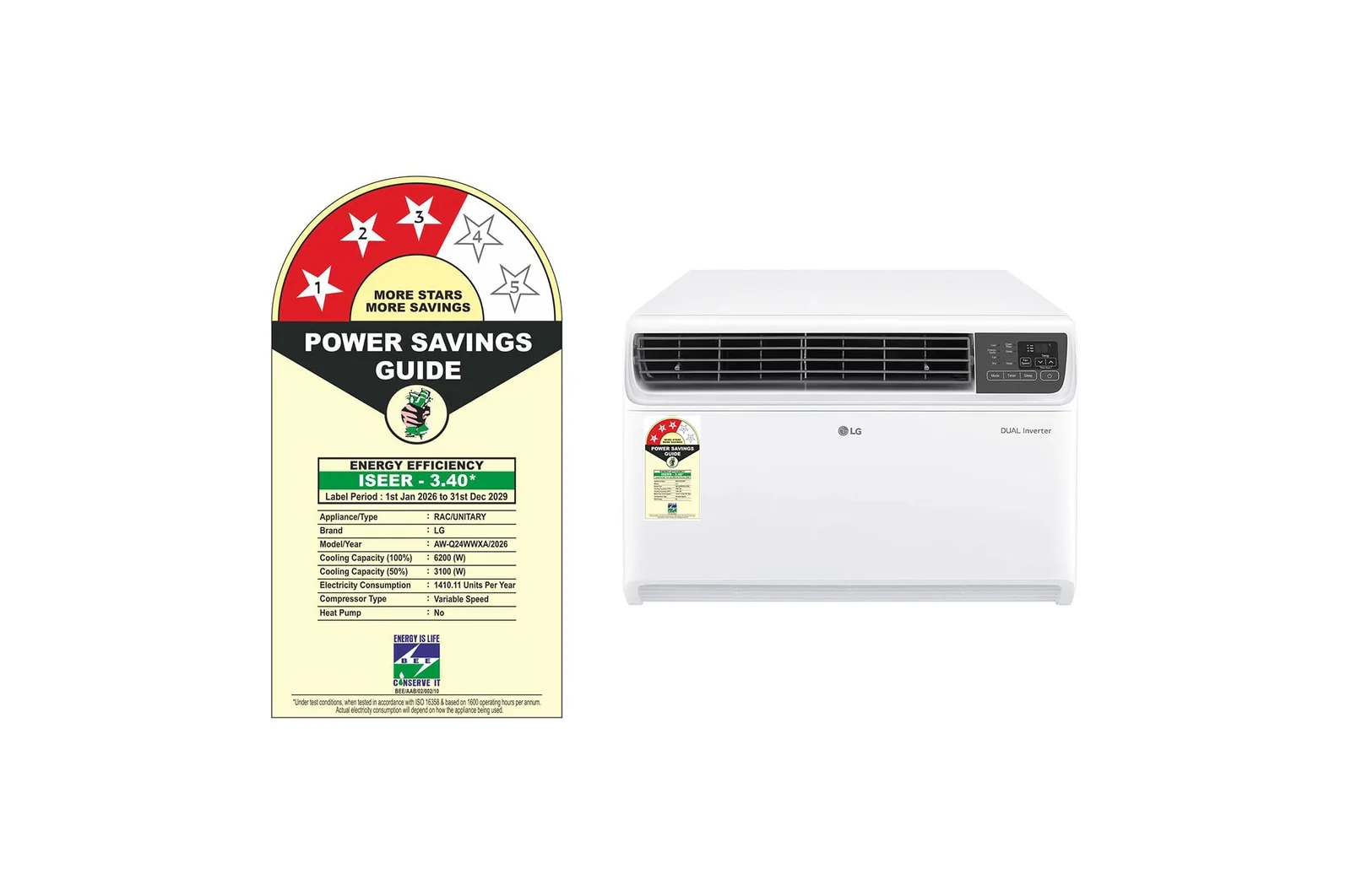 LG 3 Star (2.0) Window AC, Dual Inverter, Convertible 4-in-1 Cooling, 100% Copper Tubes, ADC Sensor, Energy Manager+, ThinQ™ (Wi-Fi), 6.2 kW, 2026 Model,(AW-Q24WWXA) - Image 4