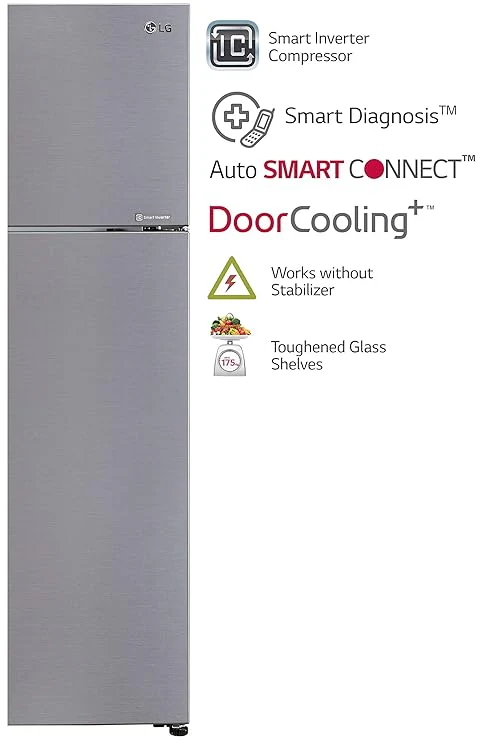 LG 308 L 2 Star Frost Free Inverter, Wi-Fi Double Door Refrigerator (GL-C322KPZY, Shiny Steel) - Image 17