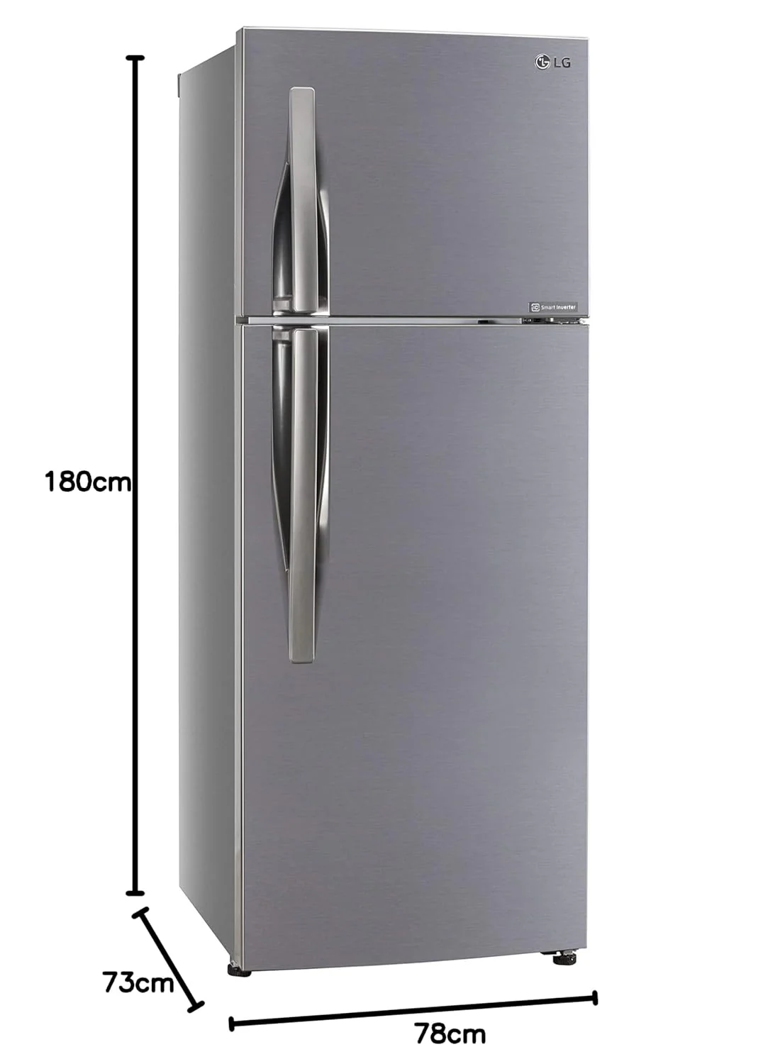 LG 308 L 2 Star Frost Free Inverter, Wi-Fi Double Door Refrigerator (GL-C322KPZY, Shiny Steel) - Image 2