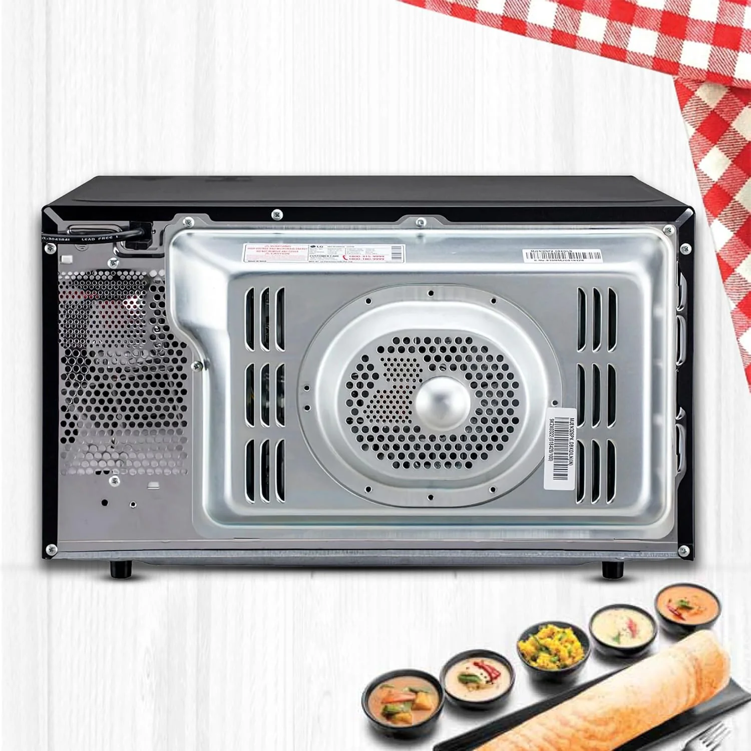 LG 32 L Charcoal Convection Microwave Oven (MJEN326PK, Black, Charcoal Lighting Heater with 10 Yr. Warranty and 360° Motorised Rotisserie) - Image 11