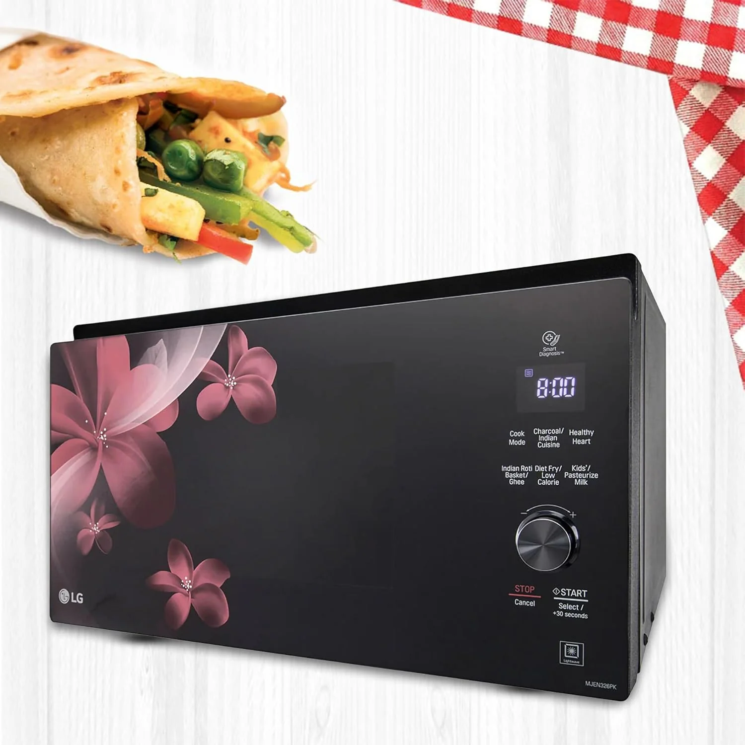 LG 32 L Charcoal Convection Microwave Oven (MJEN326PK, Black, Charcoal Lighting Heater with 10 Yr. Warranty and 360° Motorised Rotisserie) - Image 12