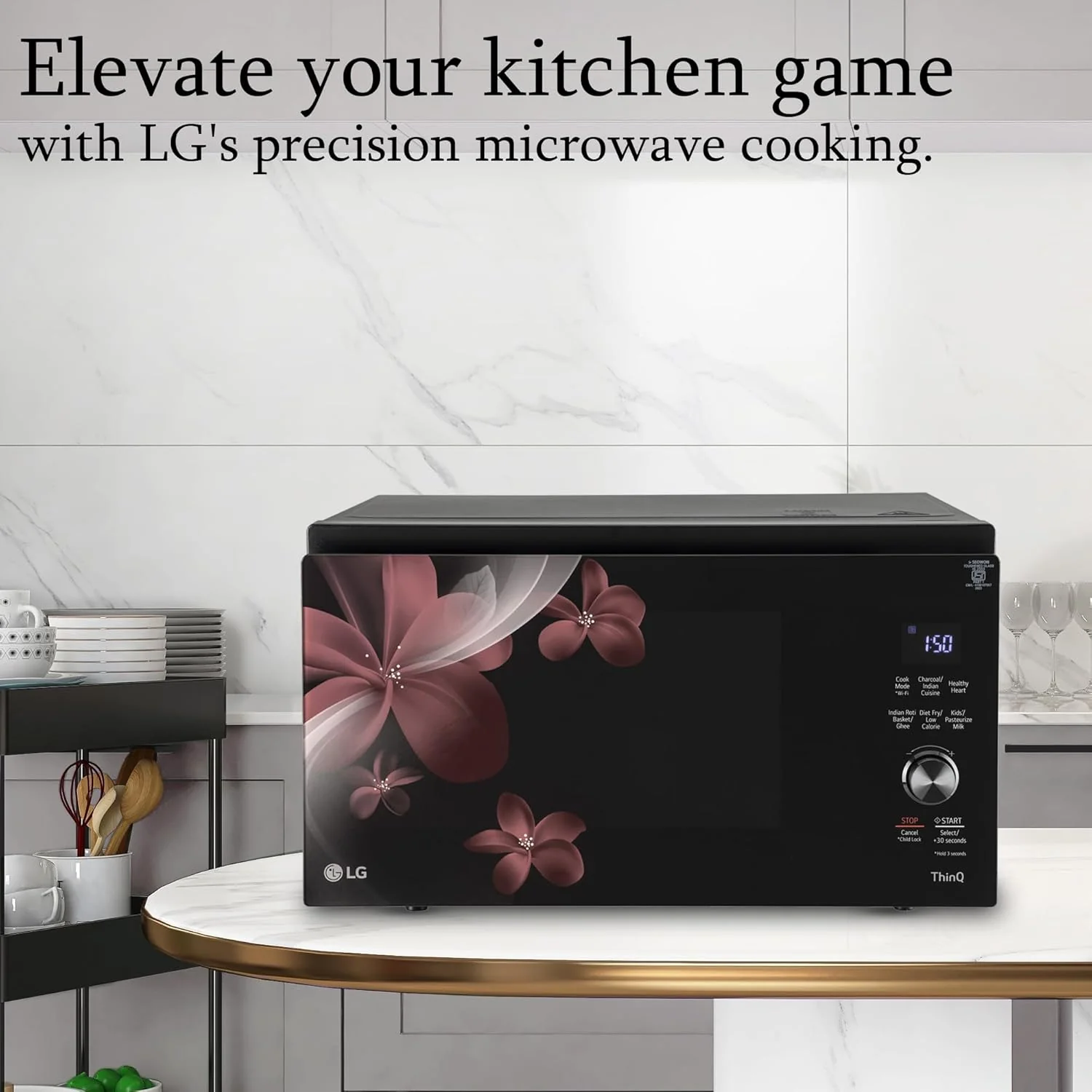 LG 32 L Scan to Cook Wi-Fi Enabled Charcoal Convection Healthy Microwave Oven (MJEN326PKW, Black, Heart Friendly, Pasteurized Milk, Ghee, Diet Fry &amp; 360° Motorised Rotisserie for Bar-be-queing) - Image 15