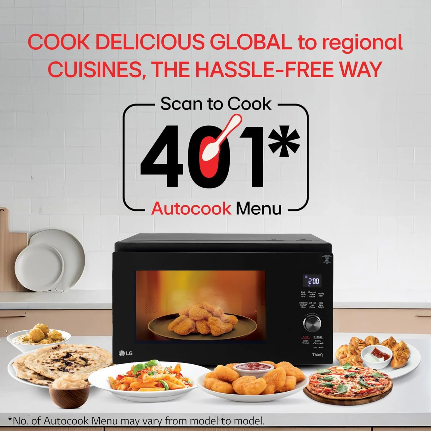 LG 32 L Scan to Cook Wi-Fi Enabled Charcoal Convection Healthy Microwave Oven (MJEN326ULW, Motorised Rotisserie for Bar-be-queing at home, Diet Fry &amp; 10 Year Warranty on Charcoal Heater, Black) - Image 7