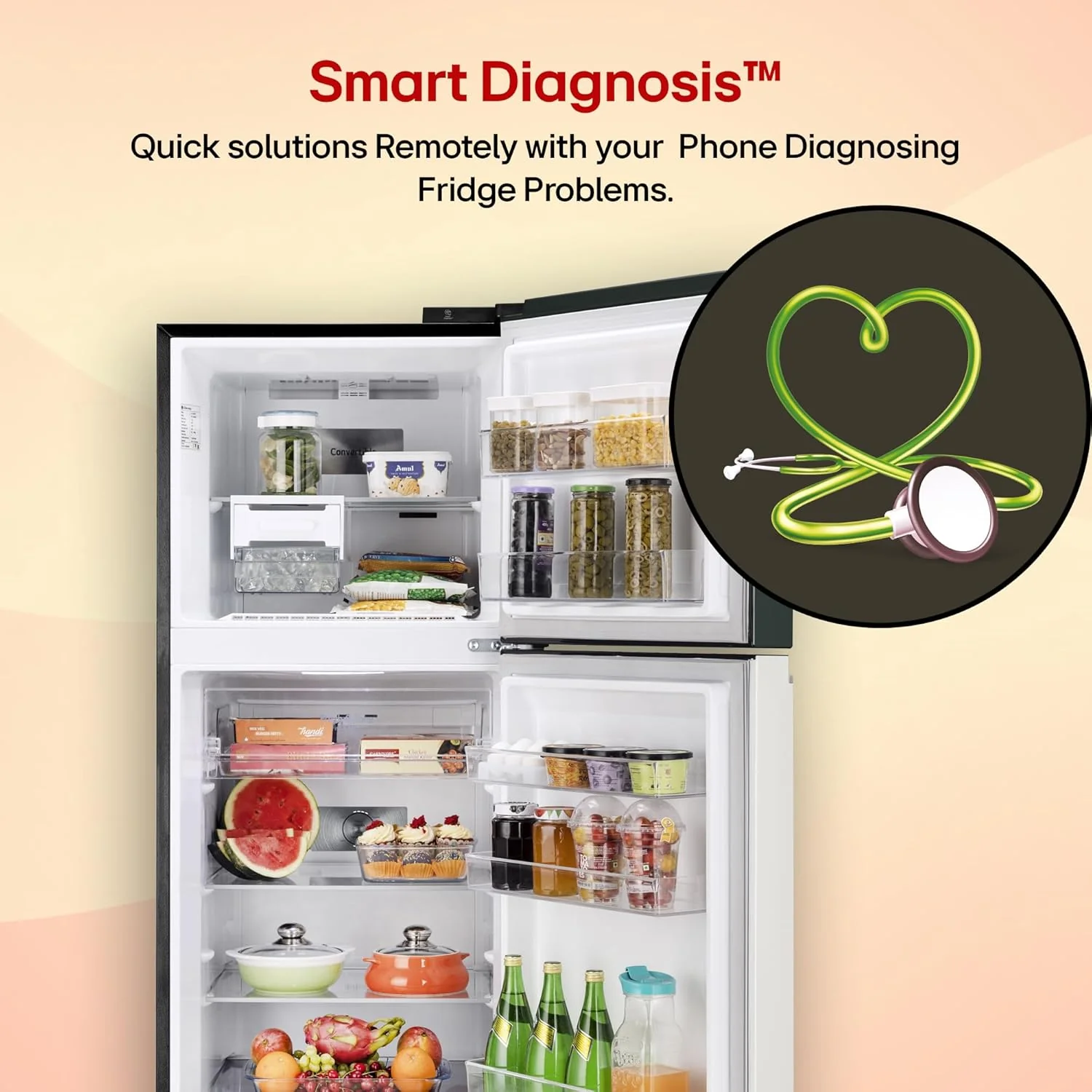 LG 322 L, 2 Star, Convertible, Smart Inverter Compressor, Frost Free Double Door Refrigerator (GL-S342SETY, Emerald Tango, Express Freeze, Auto Smart Connect) - Image 10