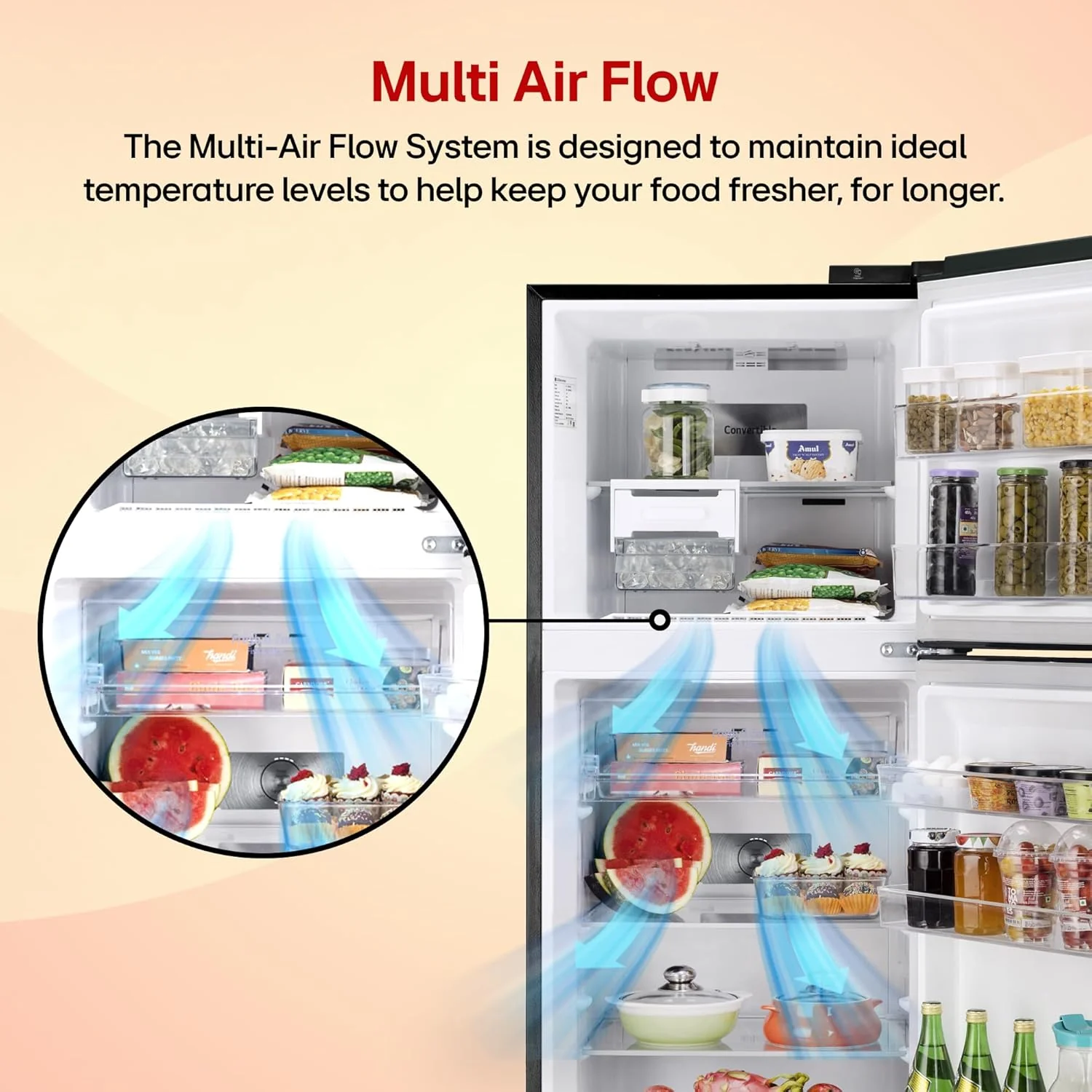 LG 322 L, 2 Star, Convertible, Smart Inverter Compressor, Frost Free Double Door Refrigerator (GL-S342SETY, Emerald Tango, Express Freeze, Auto Smart Connect) - Image 12