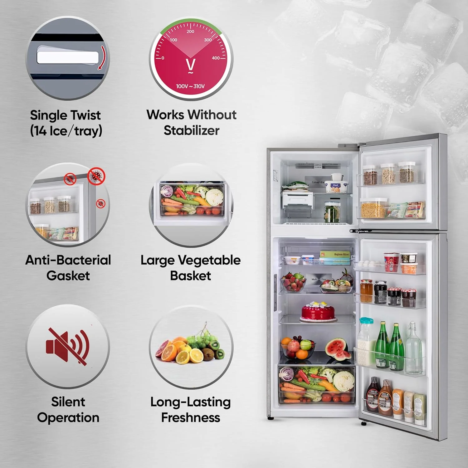LG 322 L 3 Star Frost-Free Smart Inverter Wi-Fi Double Door Refrigerator Appliance (GL-T342TPZX, Shiny Steel, Convertible &amp; Door Cooling+) - Image 15
