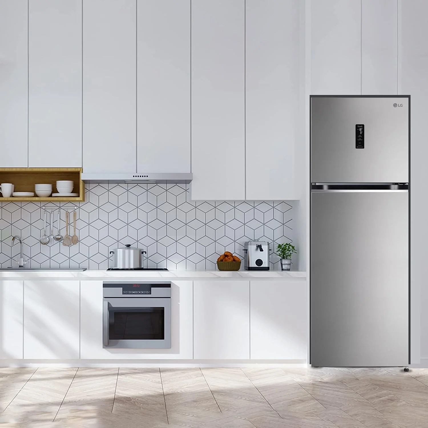 LG 322 L 3 Star Frost-Free Smart Inverter Wi-Fi Double Door Refrigerator Appliance (GL-T342TPZX, Shiny Steel, Convertible &amp; Door Cooling+) - Image 18
