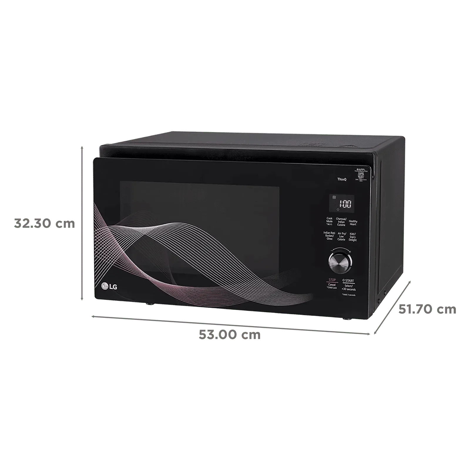LG 32L Charcoal Convection Microwave Oven with Air Fry Technology MJEN326UHWF (Black) - Image 2