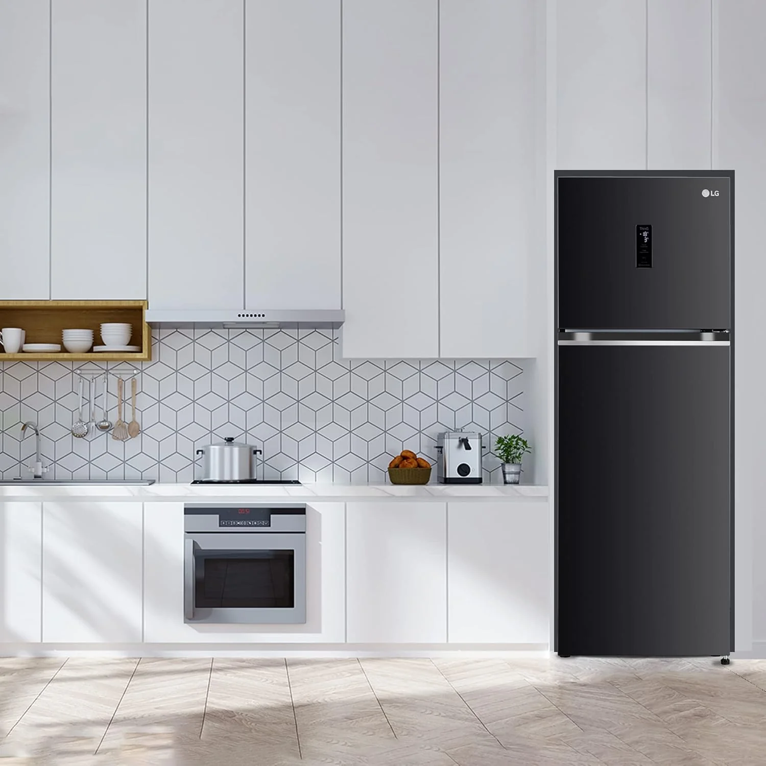 LG 343 L 3 Star Frost-Free Smart Inverter Compressor Wi-Fi Double Door Refrigerator Appliance (GL-T382TESX, Ebony Steel, Convertible With Door Cooling+, 2023 Model) - Image 15