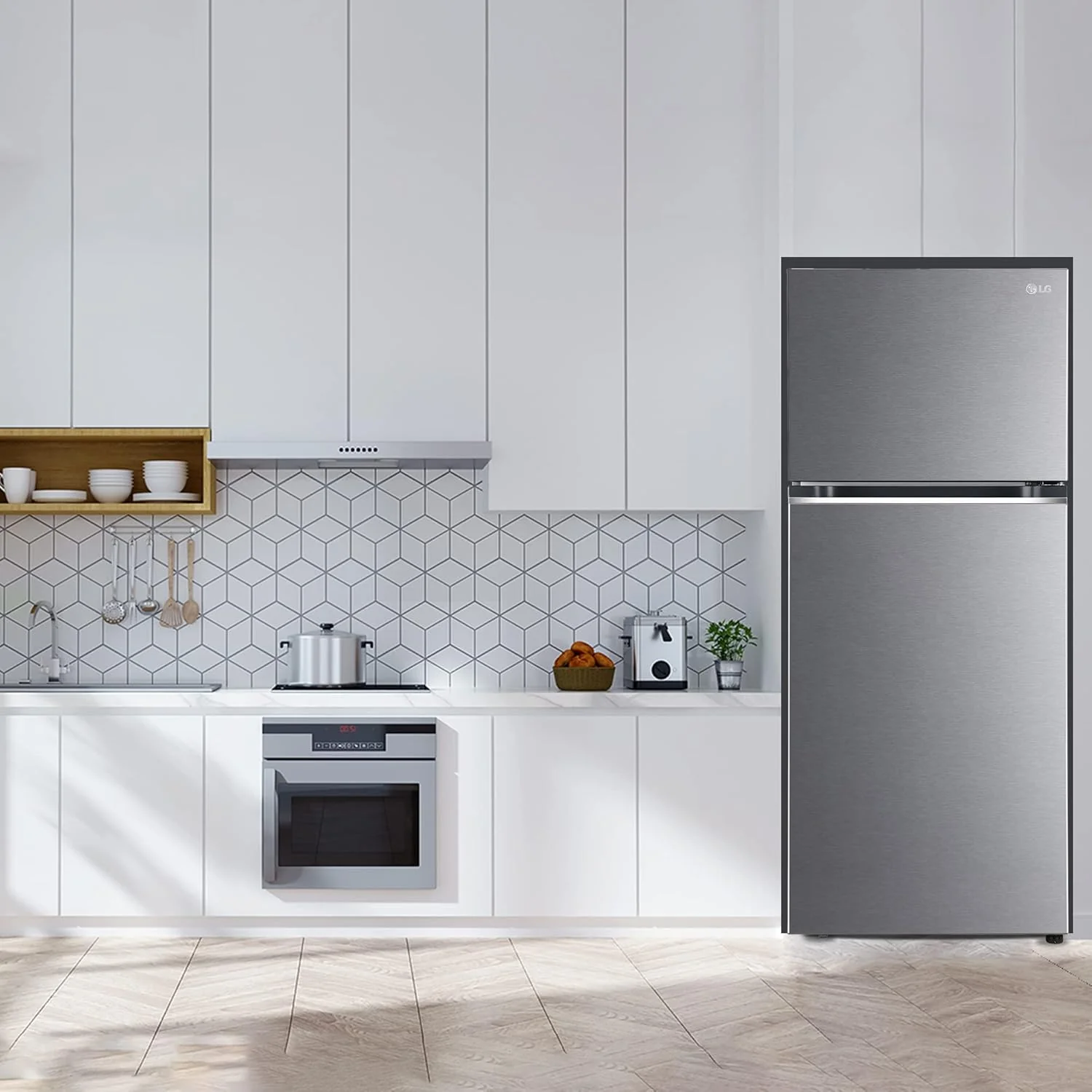 LG 380 L 2 Star Frost Free Smart Inverter Double Door Refrigerator Appliance (, GL-N412SDSY, Dazzle Steel, Express Freeze) - Image 9