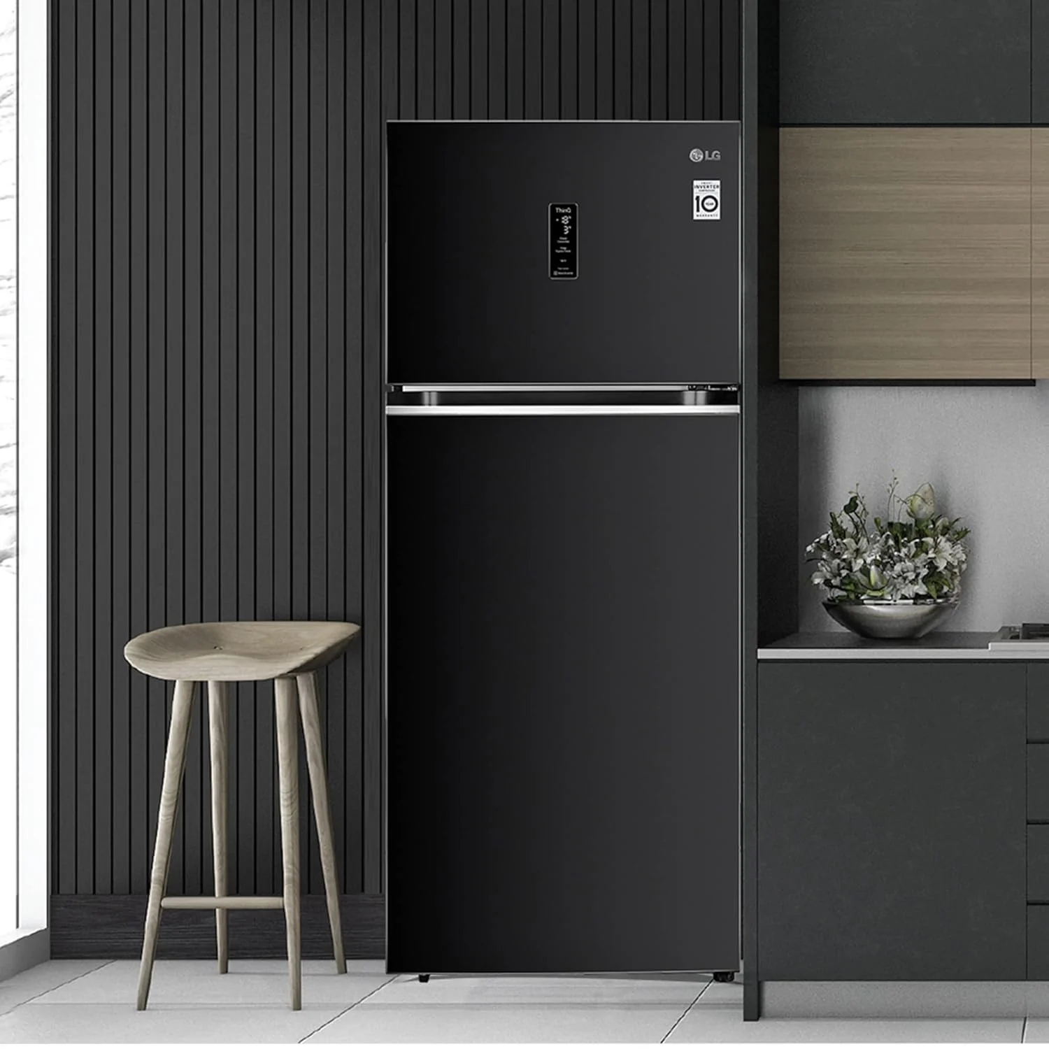LG 380 L 3 Star Frost-Free Smart Inverter Wi-Fi Double Door Refrigerator Appliance (GL-T412VESX, Ebony Sheen, Convertible &amp; Door Cooling+, Gross Volume- 408 L) - Image 16