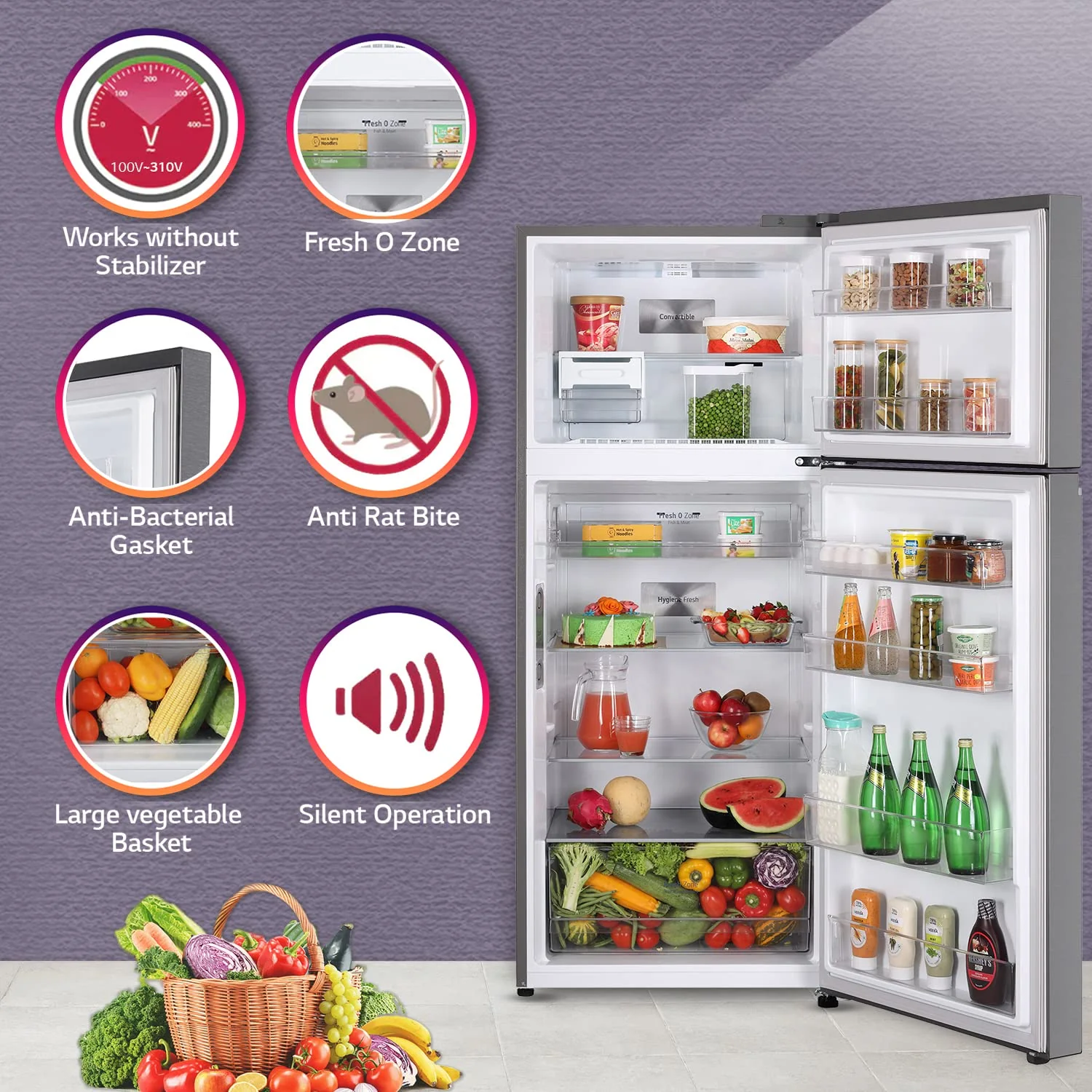 LG 380 L 3 Star Frost-Free Smart Inverter Wi-Fi Double Door Refrigerator Appliance (GL-T412VPZX, Shiny Steel, Convertible &amp; Door Cooling+, Gross Volume- 408 L) - Image 13