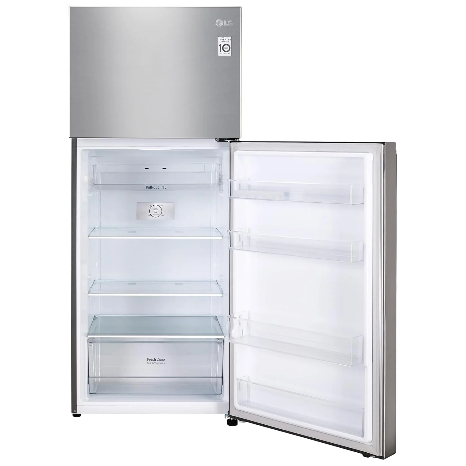 LG 398 L 2 Star Frost-Free Smart Inverter Double Door Refrigerator, GL-S422SPZY, Shiny Steel, Convertible with Express Freezing) - Image 17