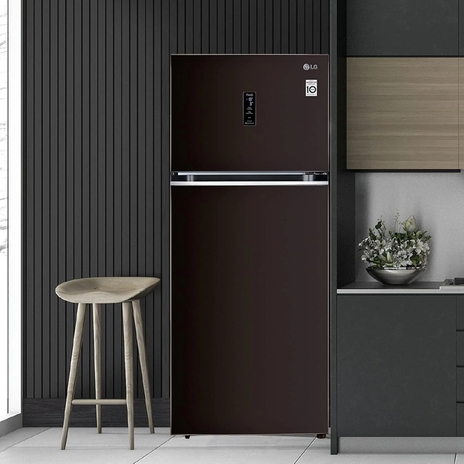 LG 398 L 3 Star Frost-Free Smart Inverter Wi-Fi Double Door Refrigerator Appliance (GL-T422VRSX, Russet Sheen, Convertible &amp; Door Cooling+, Gross Volume – 423 Ltr.)
