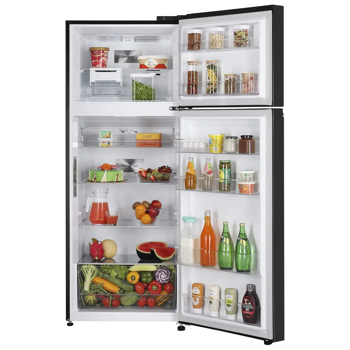 LG 398L Double Door Refrigerator, Convertible, Wi-Fi, Door Cooling™, Ebony Sheen Finish, 3 Star GL-T422VESX - Image 9