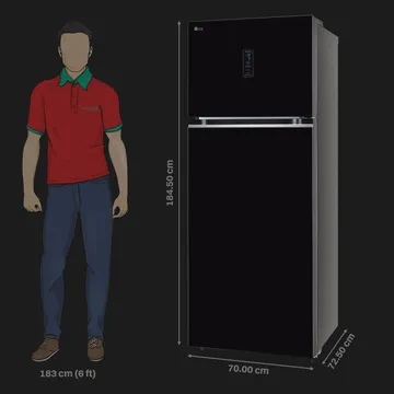 LG 466 Litres 2 Star Frost Free Double Door Smart Wifi Enabled Refrigerator with Multi Air Flow (GL-T492MESY, Ebony Sheen) - Image 5