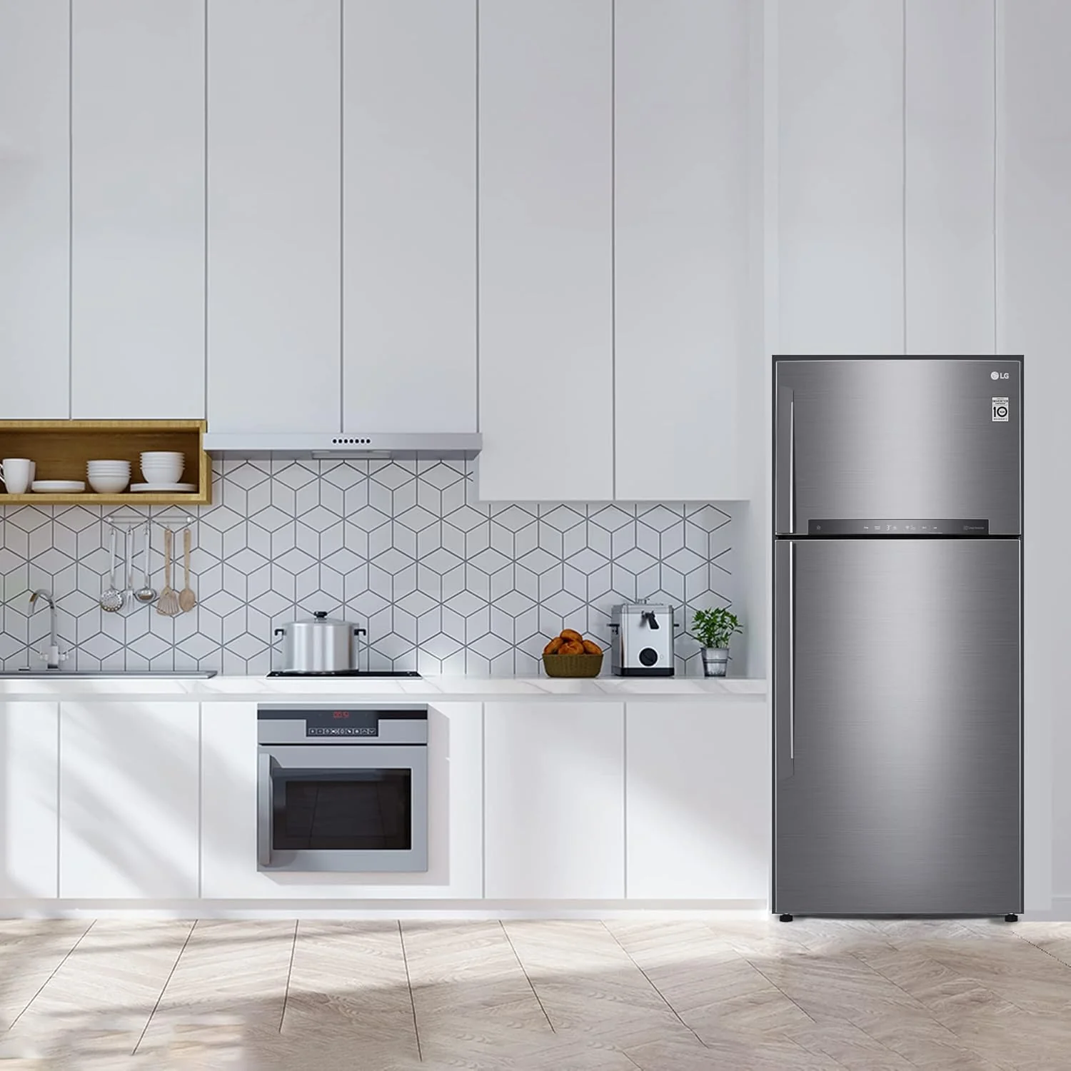 LG 506 L 1 Star Frost Free Inverter Wi-Fi Double Door Refrigerator (GN-H702HLHM, Platinum Silver3, With Hygiene Fresh+ &amp; Door Cooling+) - Image 9